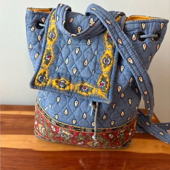 Vera Bradley Quilted Paisley Backpack in Blue, Yellow, Purple Vera Bradley | Bags | Vera Bradley Quilted Navy Paisley  main image 3